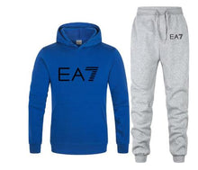 Load image into Gallery viewer, New 2019 Brand Tracksuit Fashion EA7 Men Sportswear Two Piece Sets All Cotton Fleece Thick hoodie+Pants Sporting Suit Male