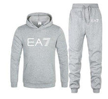 Load image into Gallery viewer, New 2019 Brand Tracksuit Fashion EA7 Men Sportswear Two Piece Sets All Cotton Fleece Thick hoodie+Pants Sporting Suit Male