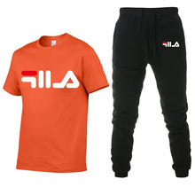 Load image into Gallery viewer, Men's Sets T Shirts+pants Two Pieces Sets Casual Tracksuit Men/Women New Fashion printing suits sportwear Gyms Fitness trousers