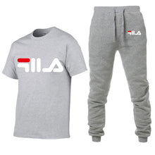 Load image into Gallery viewer, Men's Sets T Shirts+pants Two Pieces Sets Casual Tracksuit Men/Women New Fashion printing suits sportwear Gyms Fitness trousers